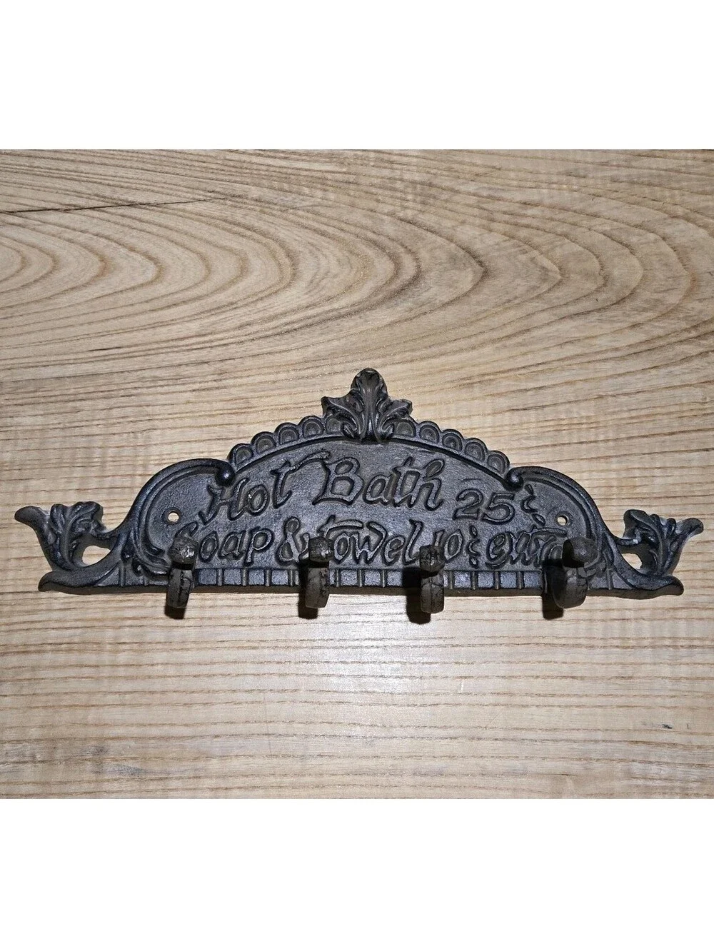 Bathroom Hook Hot Bath 25 Cents Soap Towel 10 Cents Extra Robes Towels Cast Iron